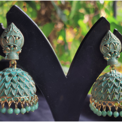 Gold toned jhumkas enamelled (Available in 7 colors)